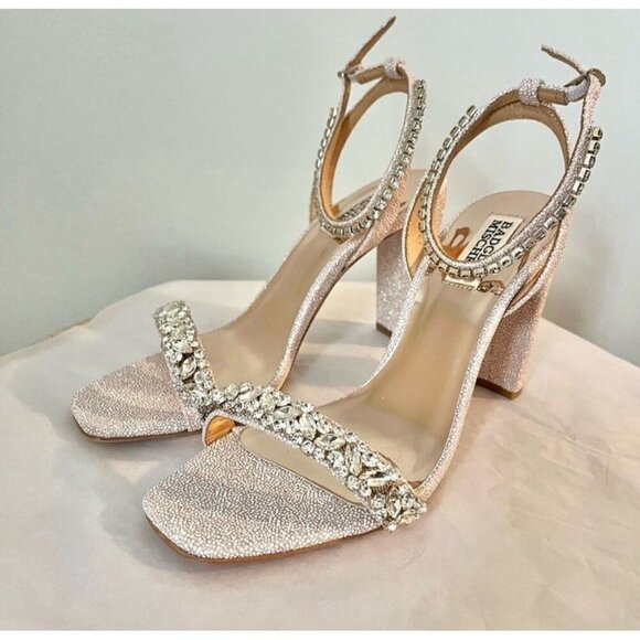 Badgley Mischka Tasmine Tall Evening Sandals Blush Pink Women's size 10 - Picture 1 of 8